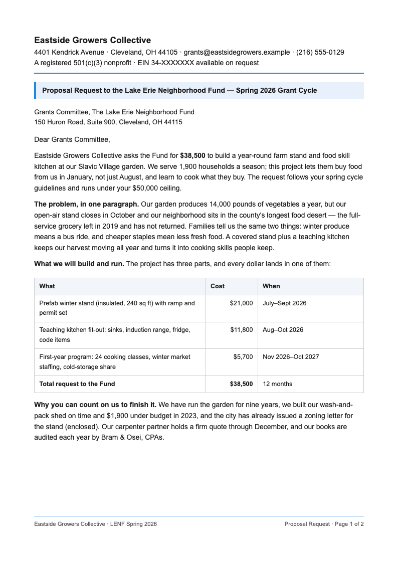 Plain Language Proposal Request